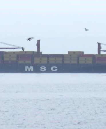 İstanbul'da MSC Rhiannon isimli kargo gemisi karaya oturdu