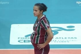 5 aylık hamile voleybolcu sahaya çıktı!