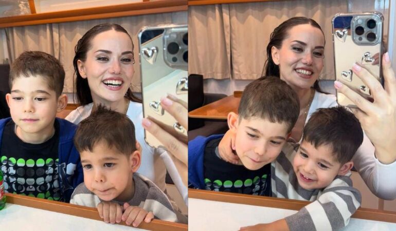 Fahriye Evcen ve oğullarından karavan keyfi 'Havada aşk var'