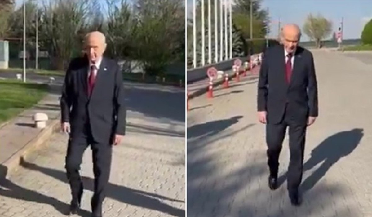 MHP'den dikkat çeken paylaşım Devlet Bahçeli yürürken görüntülendi!