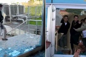 Vefaspor - Ayazmaspor taraftarları arasında kavga Stadyumun cam kapısını kırdılar