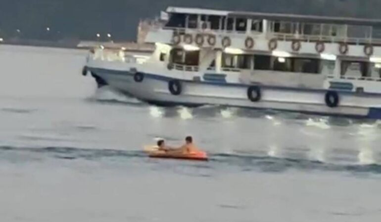 Sarıyer’de korkutan anlar: Çocuklar şişme botla denize açıldı!