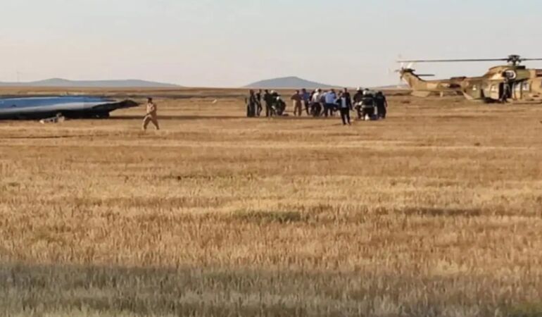 Konya'da Anka-3 düştü Bölgede geniş güvenlik önlemi alındı