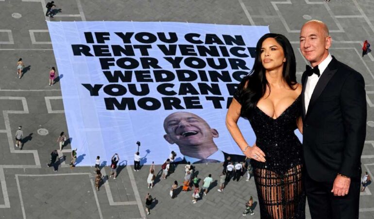 Milyarder Jeff Bezos’un düğünü Venedik’i ayağa kaldırdı: Protesto edildi!