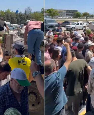 Dğıtılan 12 ton karpuz izdiham yarattı