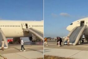 THY uçağında panik anları Hidrolik arızası sonrası slide açılarak tahliye yapıldı