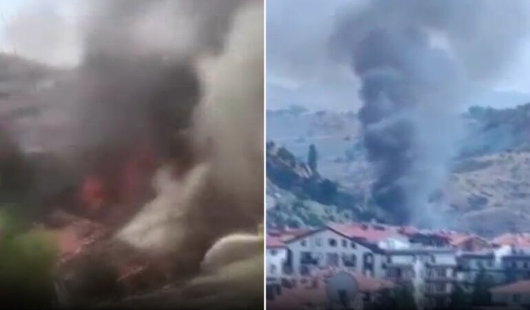 Ankara’da ağaçlık alanda çıkan yangın evlere sıçradı!