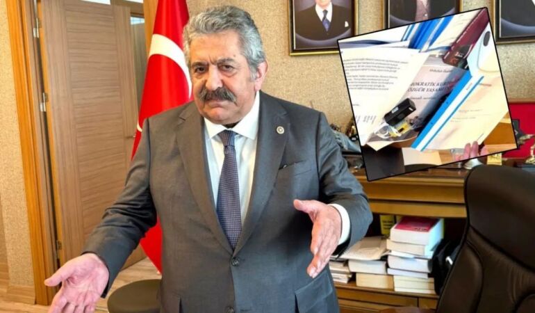 MHP’li Feti Yıldız’ın fotoğrafında şok detay: Öcalan’ın yasaklı kitabı!
