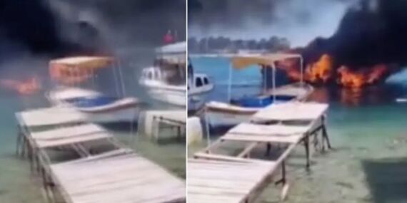 İzmir’de korkutan marina yangını: Tekneler alevlere teslim oldu!