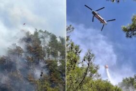 Mersin Anamur’da orman yangını Söndürme çalışmaları devam ediyor!