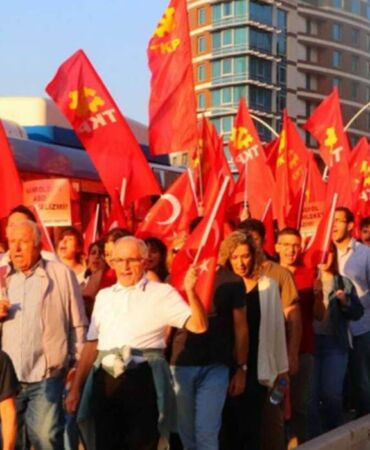 Ankara’da TKP eylemi Erdoğan-Trump görüşmesi büyükelçilik önünde protesto edildi
