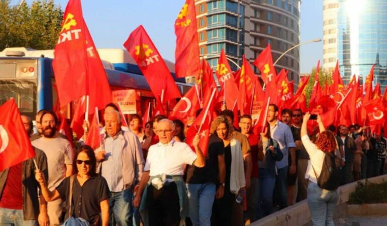 Ankara’da TKP eylemi Erdoğan-Trump görüşmesi büyükelçilik önünde protesto edildi
