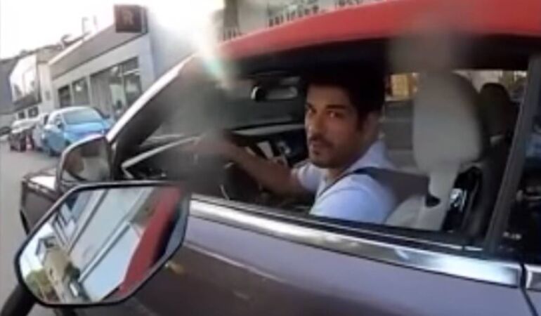 Burak Özçivit’in bir motosiklet sürücüsü ile yaşadığı diyalog gündem oldu!