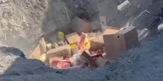 Hatay’da 1 ton gıda toprağa gömülerek imha edildi!