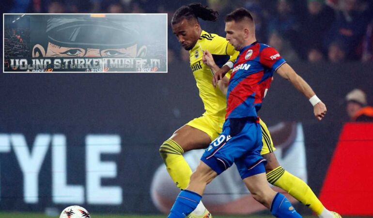 Fenerbahçe maçı sonrası… UEFA’dan Viktoria Plzen’in ırkçı pankartına ceza!