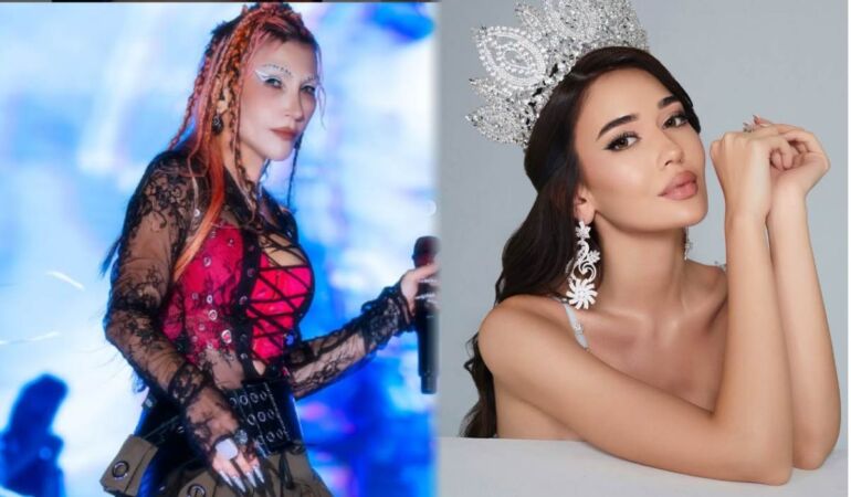 Hande Yener'den Miss Universe temsilcisi Ceren Arslan’a sahnede büyük destek