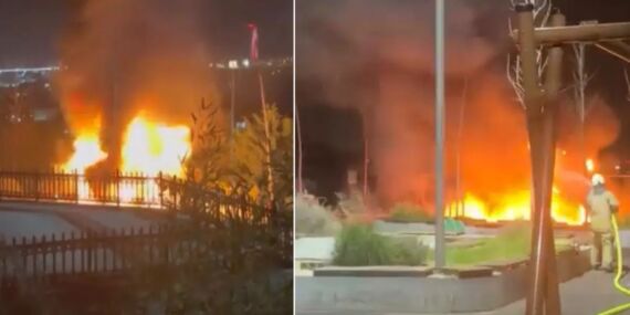 İstanbul’da çocuk parkı alev alev yandı!