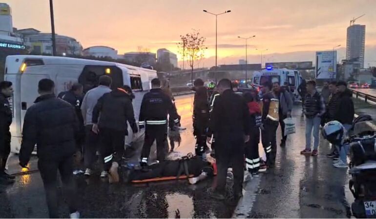 İstanbul’da havaalanı personel servisi kaza yaptı: 2’si ağır 5 yaralı!