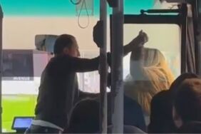 Şoför ve kadın yolcu birbirlerine saldırdı