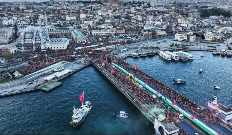 İstanbul’da Filistin’e destek yürüyüşü