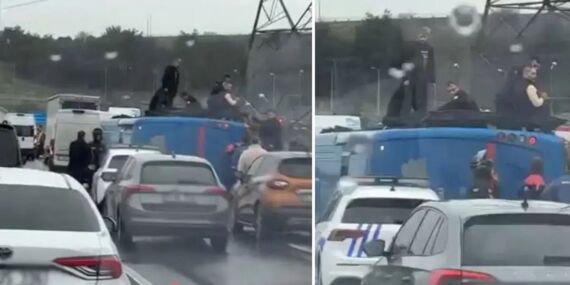 Mahkumları taşıyan jandarma aracı kaza yaptı!