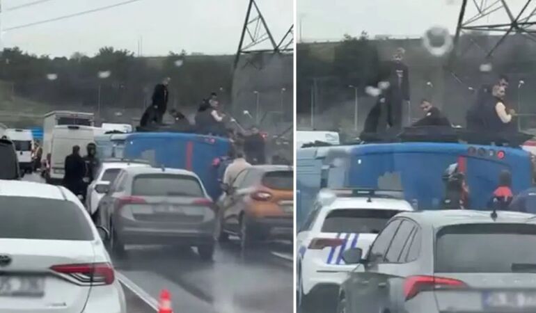 Mahkumları taşıyan jandarma aracı kaza yaptı