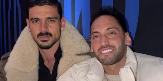 Milli kaptan Hakan Çalhanoğlu, Michele Morrone ile bir araya geldi