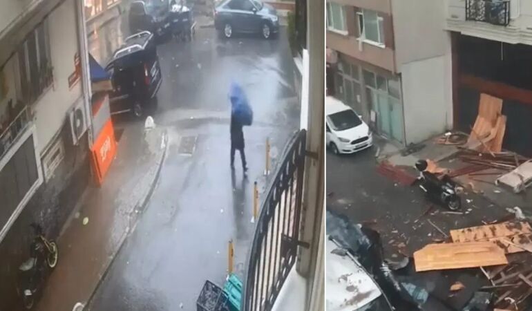 Şişli'de bir binanın çatısı uçtu Bir kişi ölümden döndü!