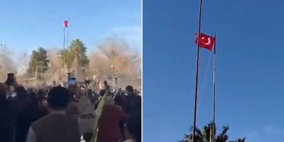 Suriye sınırında büyük provokasyon: Türk bayrağını indirdiler!