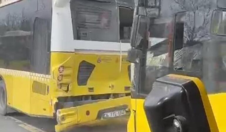 İstanbul Fatih’te durağa yanaşan 3 İETT otobüsü kaza yaptı!