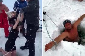 Kış yüzücülerinin durağı çıldır gölü oldu