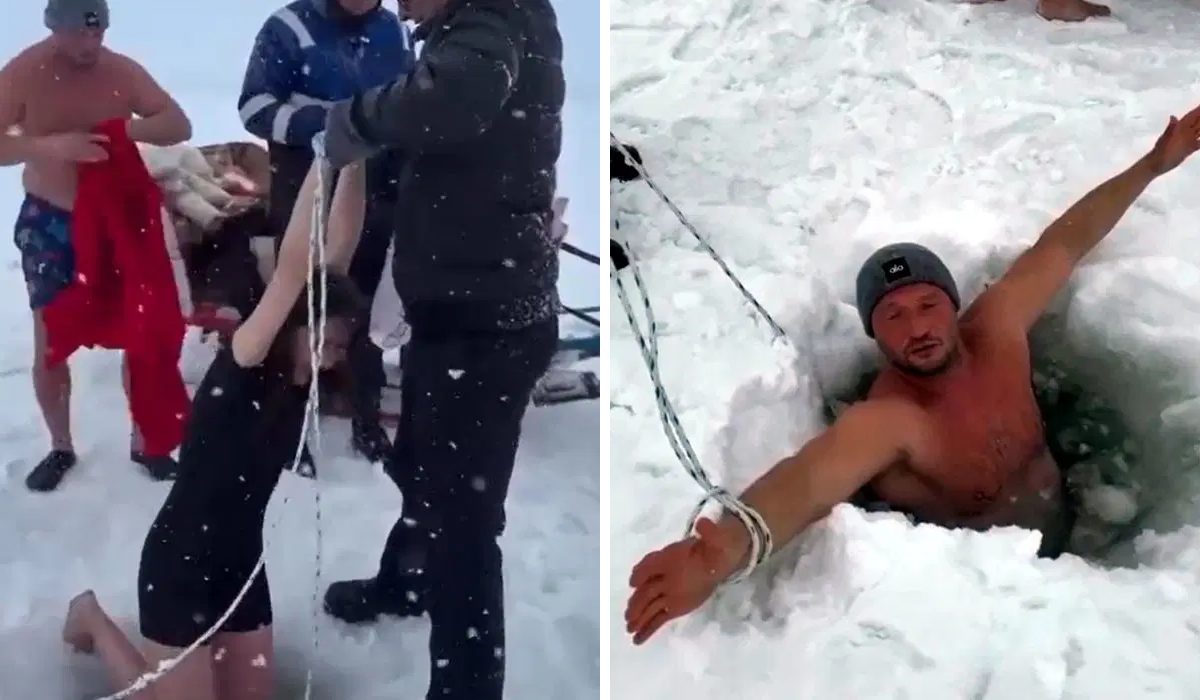 Kış yüzücülerinin durağı çıldır gölü oldu