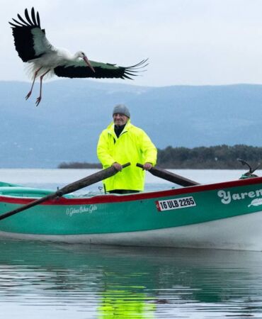 yaren leylek yine geldi 15’inci kez adem amca’nın kayığında