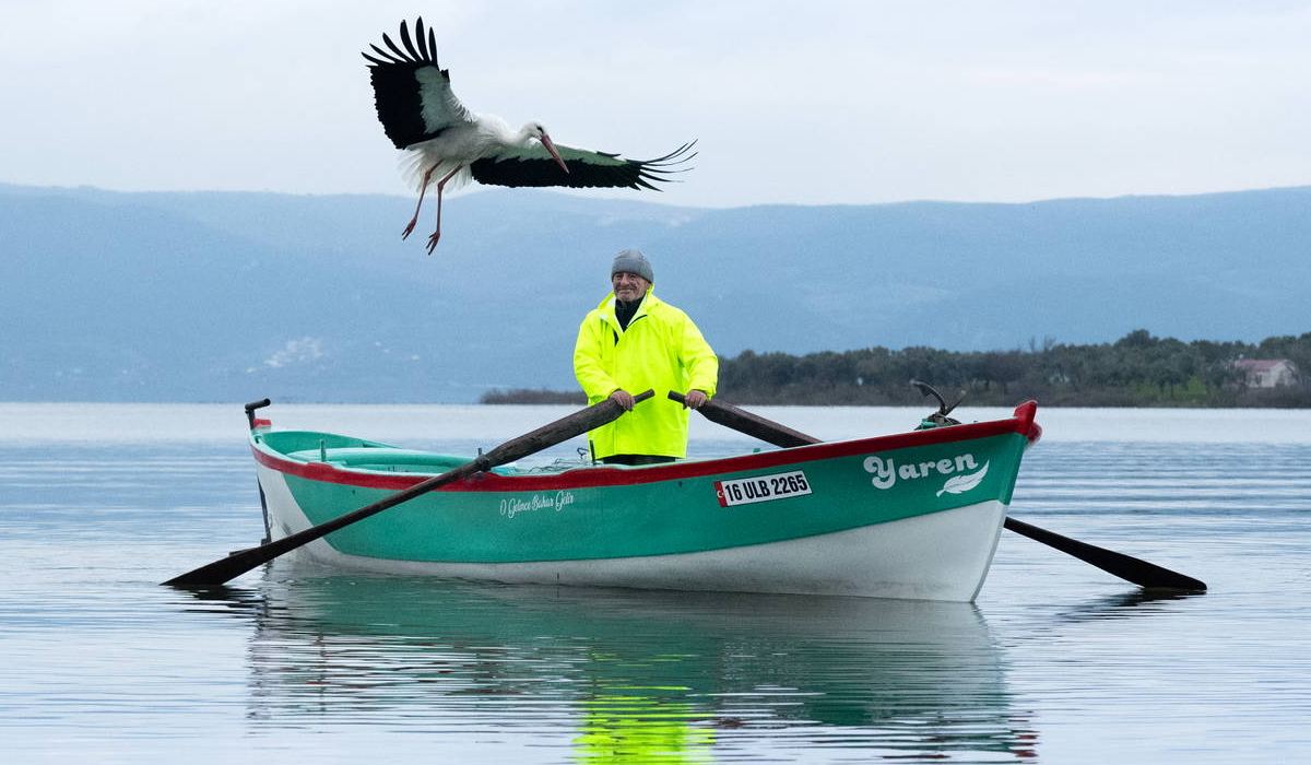 yaren leylek yine geldi 15’inci kez adem amca’nın kayığında