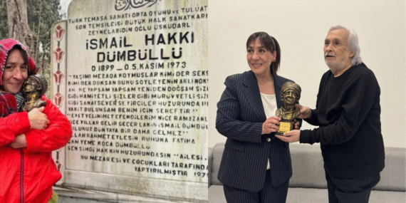 Binnur Kaya’dan anlamlı ziyaret: Ödül sonrası İsmail Dümbüllü’nün kabrine gitti