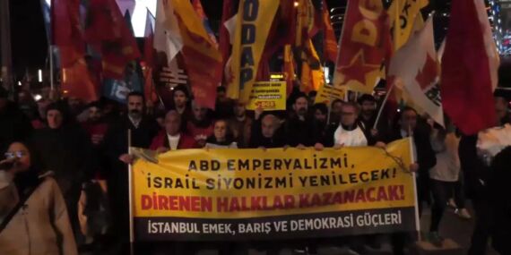 İsrail Konsolosluğu önünde protesto: ‘Halkların dayanışması bu karanlığı yenecek güçtedir’