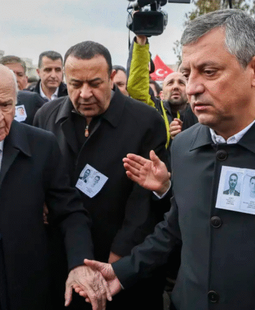 Katar’da şehit olan ASELSAN teknisyenleri Ankara’da uğurlandı Özgür Özel ve Bahçeli bir arada