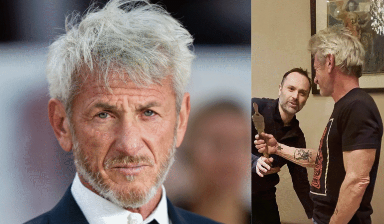 Oscar törenine gitmedi, Kiev’e gitti Sean Penn’e füze parçalarından ödül