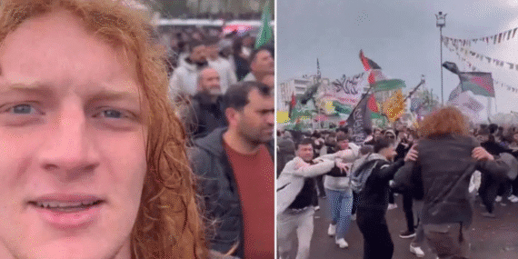 Diyarbakır’da şaşırtan görüntüler :  ABD karşıtı protestoya katıldığını sonradan fark etti