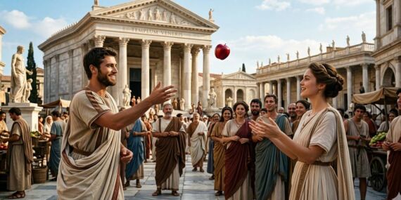 Havada asılı bir evlilik teklifi: Elmayı yakala!