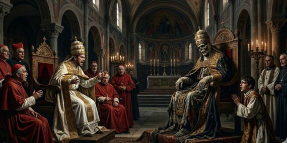 Öldükten 9 ay sonra mezardan çıkarılıp yargılandı: Papalık tahtında bir ceset