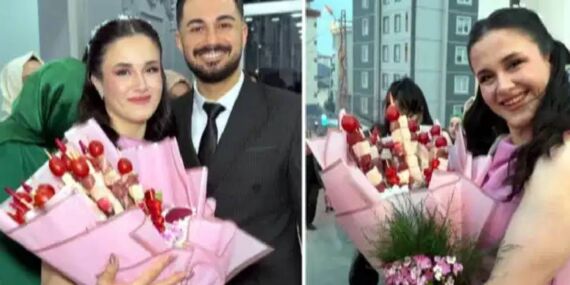 Kız istemede şaşırtan hamle… Kuşbaşı kebap buketiyle gitti