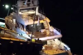 Lüks yat yan yattı, 6 mürettebat son anda kurtarıldı