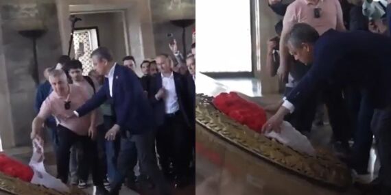Özgür Özel’in Anıtkabir ziyaretinde dikkat çeken kriz: Çelenk mozoleye alınmadı!