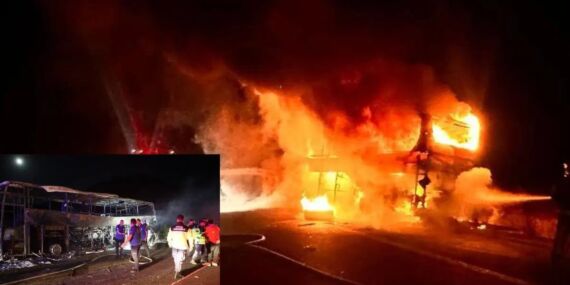 Yolcu otobüsü alev alev yandı: Biri bebek 8 ölü, 33 yaralı