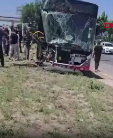 belediye otobüsü kaza yaptı Yaralılar var
