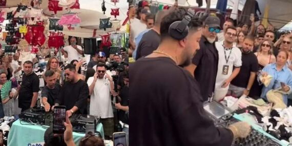 DJ Mahmut Orhan’dan Alaçatı semt pazarında sürpriz performans