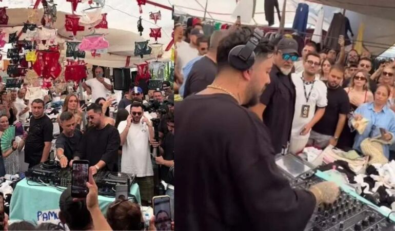 DJ Mahmut Orhan’dan Alaçatı semt pazarında sürpriz performans