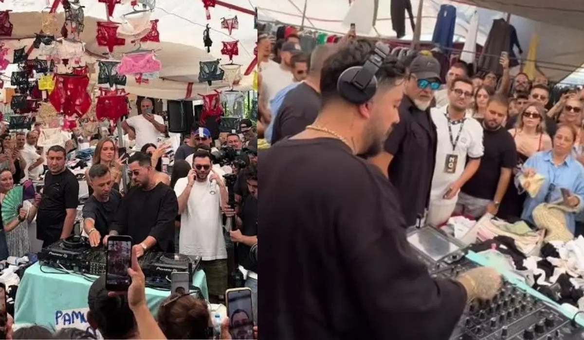 DJ Mahmut Orhan’dan Alaçatı semt pazarında sürpriz performans