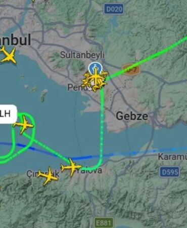 İstanbul’da şiddetli fırtına Uçaklar havada tur atmak zorunda kaldı